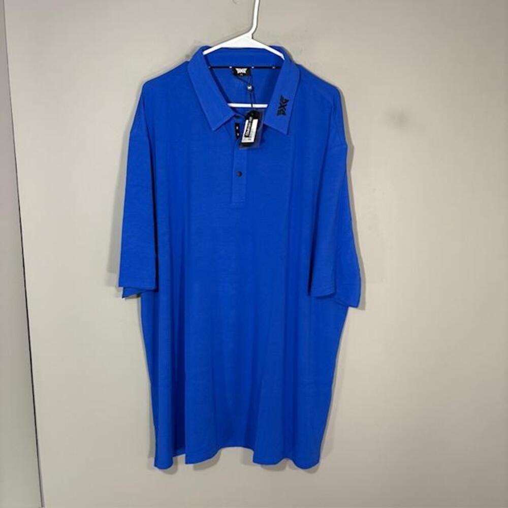 PXG Tour Modal Polo Shirt Mens 2XL Blue Golf Performance Stretch Comfort Top